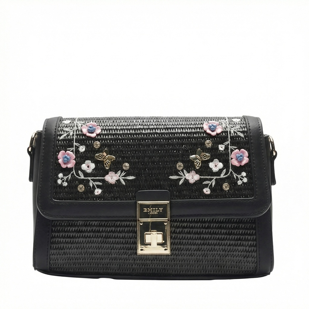 Textured Scarf Top Handle Bag