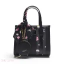 Floral Tote with Scarf & Round Pouch -Small