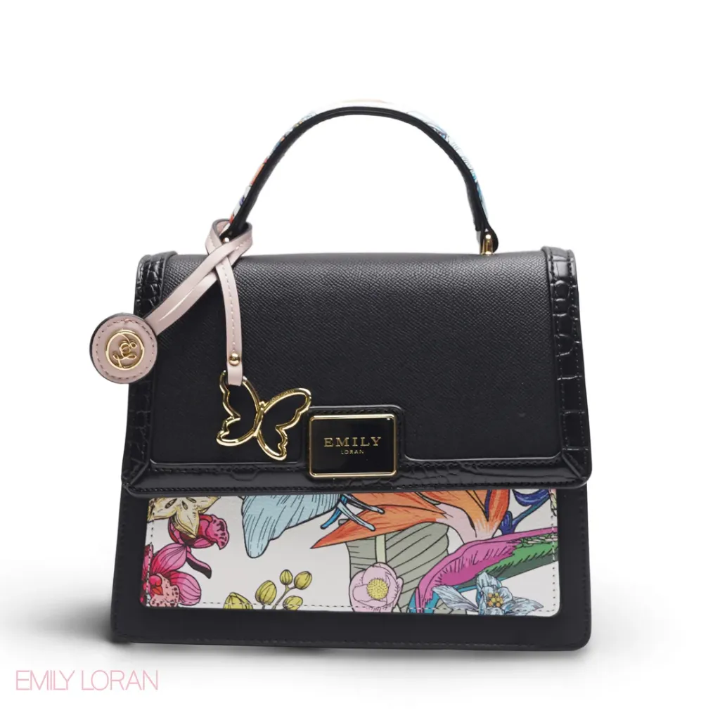 Satchel Bag With Butterfly Charm