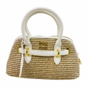 MOOREA Straw and Leather Hand Bag