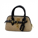 MOOREA Straw and Leather Hand Bag