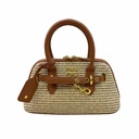 MOOREA Straw and Leather Hand Bag