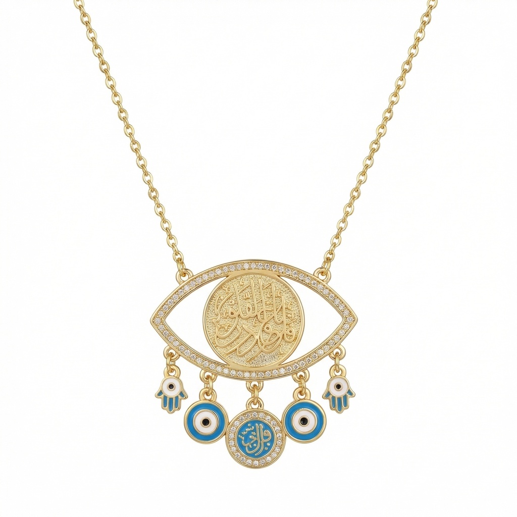 Eye necklace studded with lira