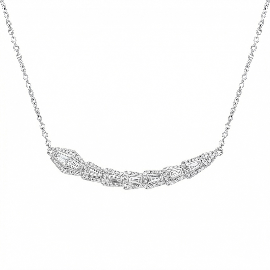 Graduated Baguette Diamond Necklace