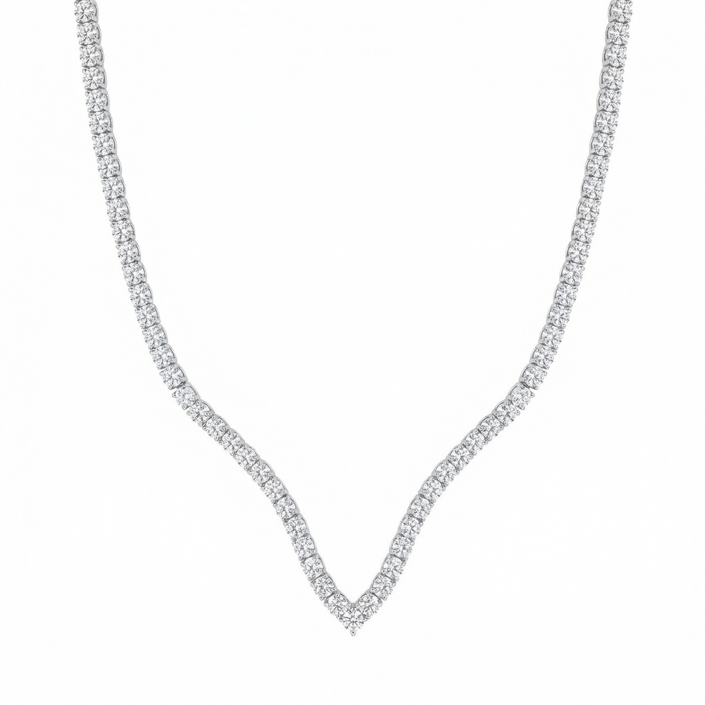 Chevron Tennis Necklace