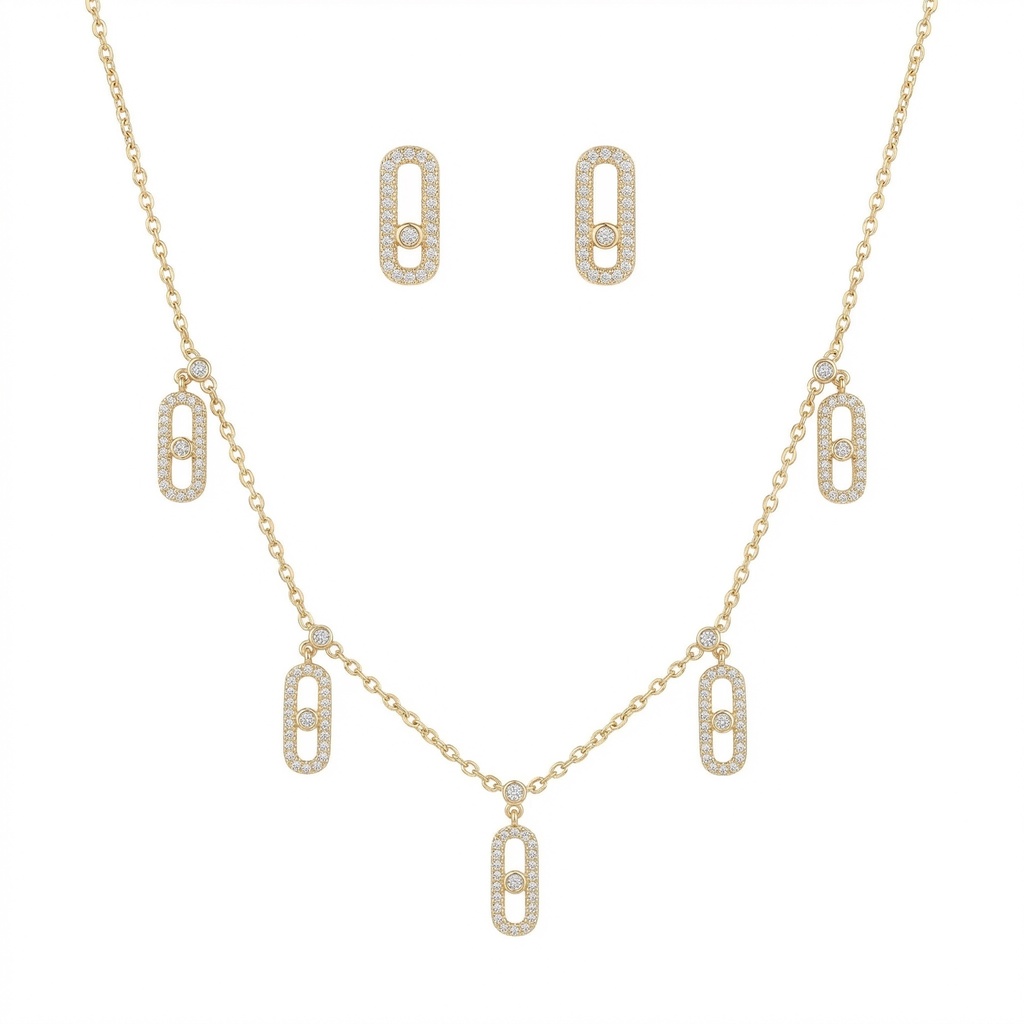 Messika Necklace with Earrings (Gold)