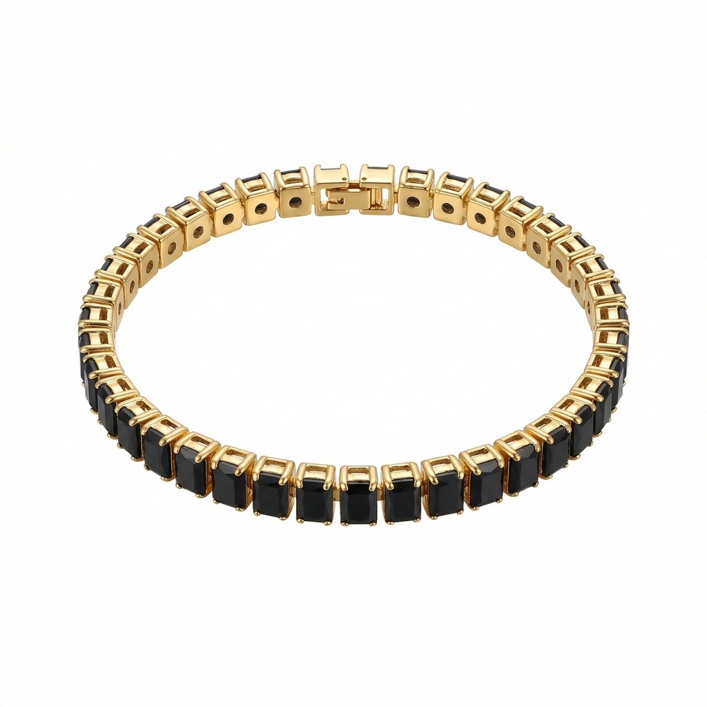 Black Baguette Tennis Bracelet