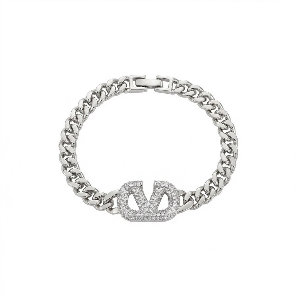Crystal Pave V-Bracelet