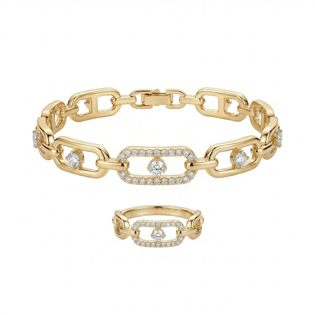 طقم سوار وخاتم ميسيكا موف (Gold)