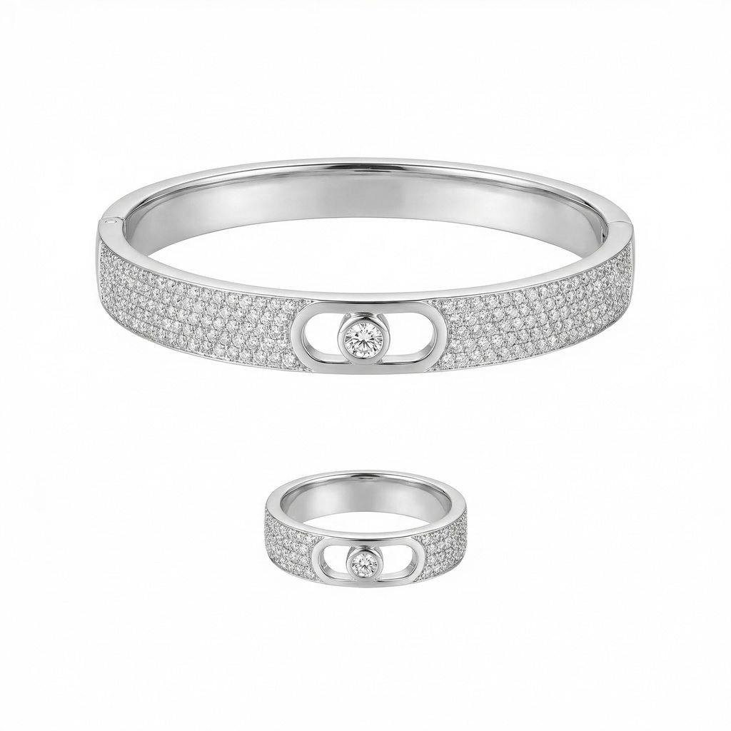 Messika Move Noa Full Pavé Bracelet & Ring Set