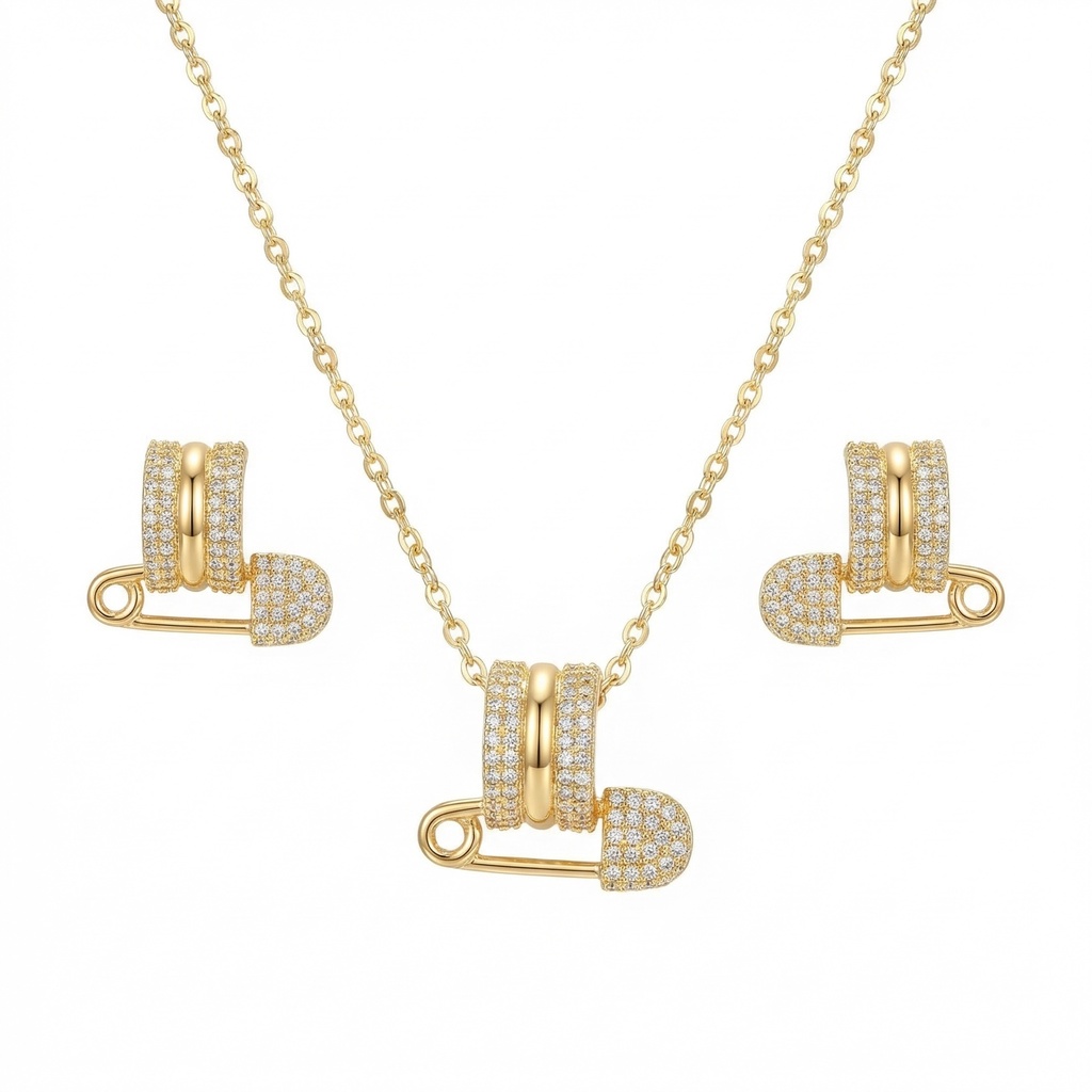 Interlocking Geometric Link Bracelet & Ring Set