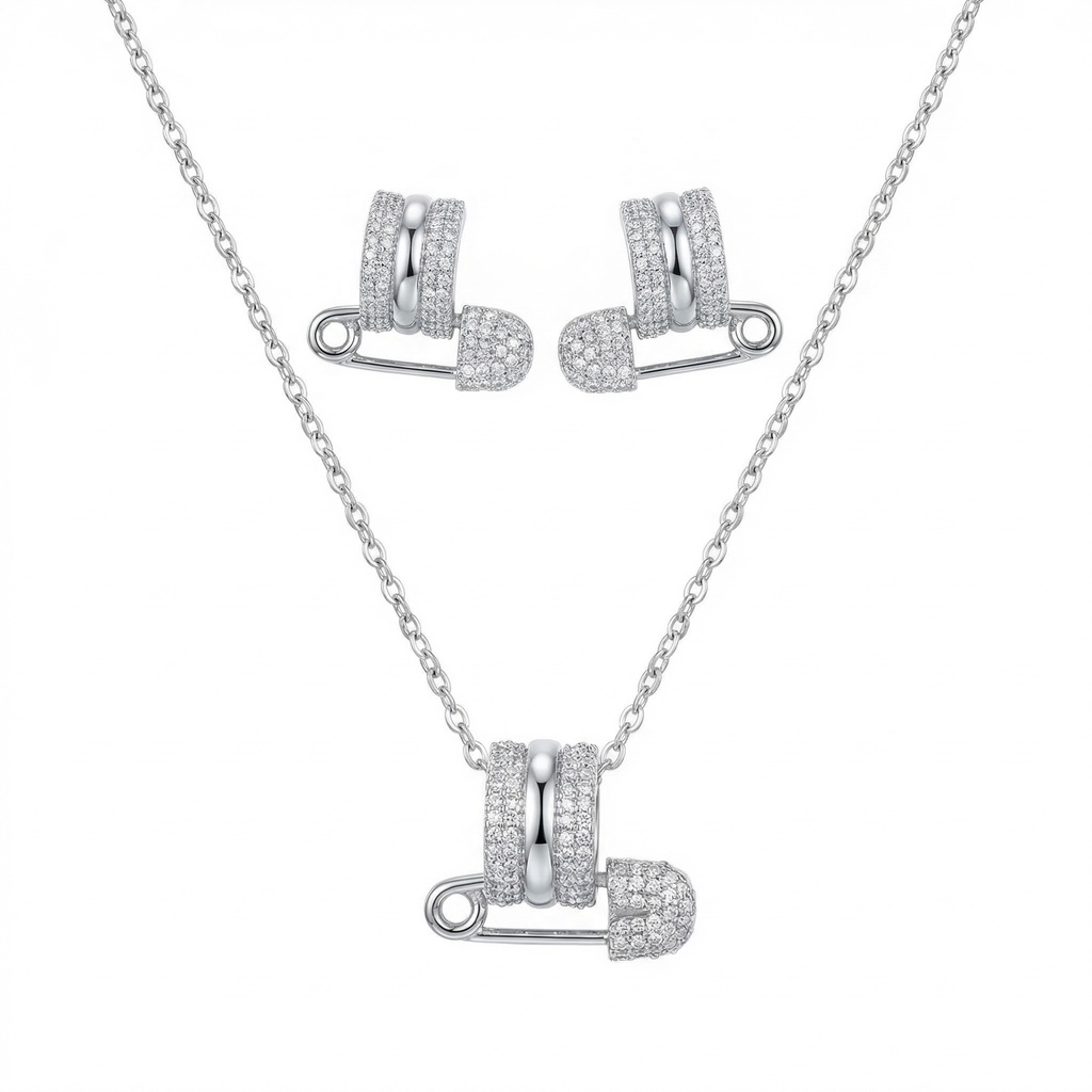 Interlocking Geometric Link Bracelet & Ring Set