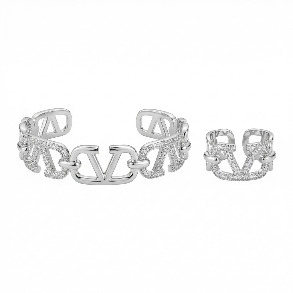 Valentino Studded Bracelet & Ring Set