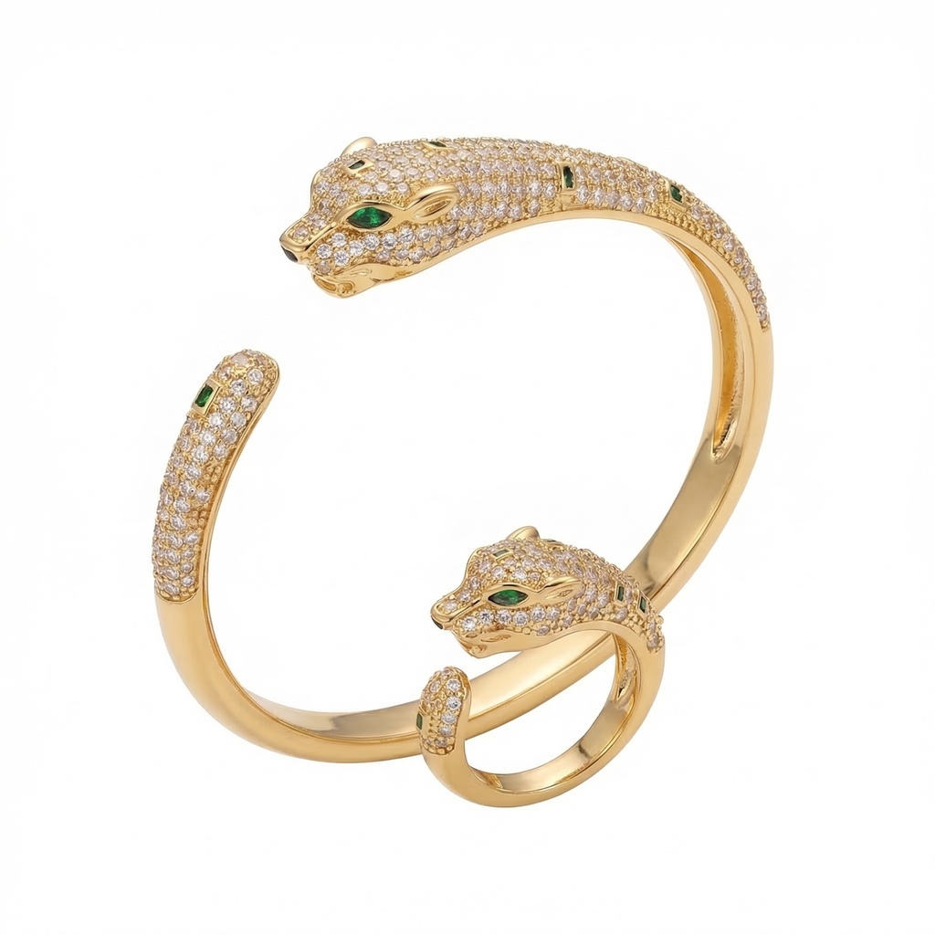 Cartier Panthère Emerald-Eyed Bracelet & Ring Set