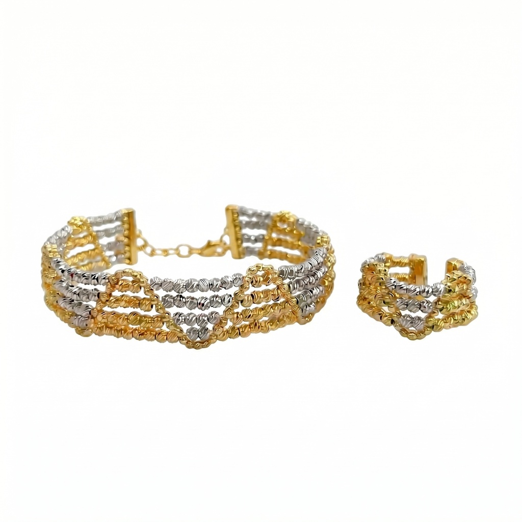 Layered Bead Bracelet & Ring Set