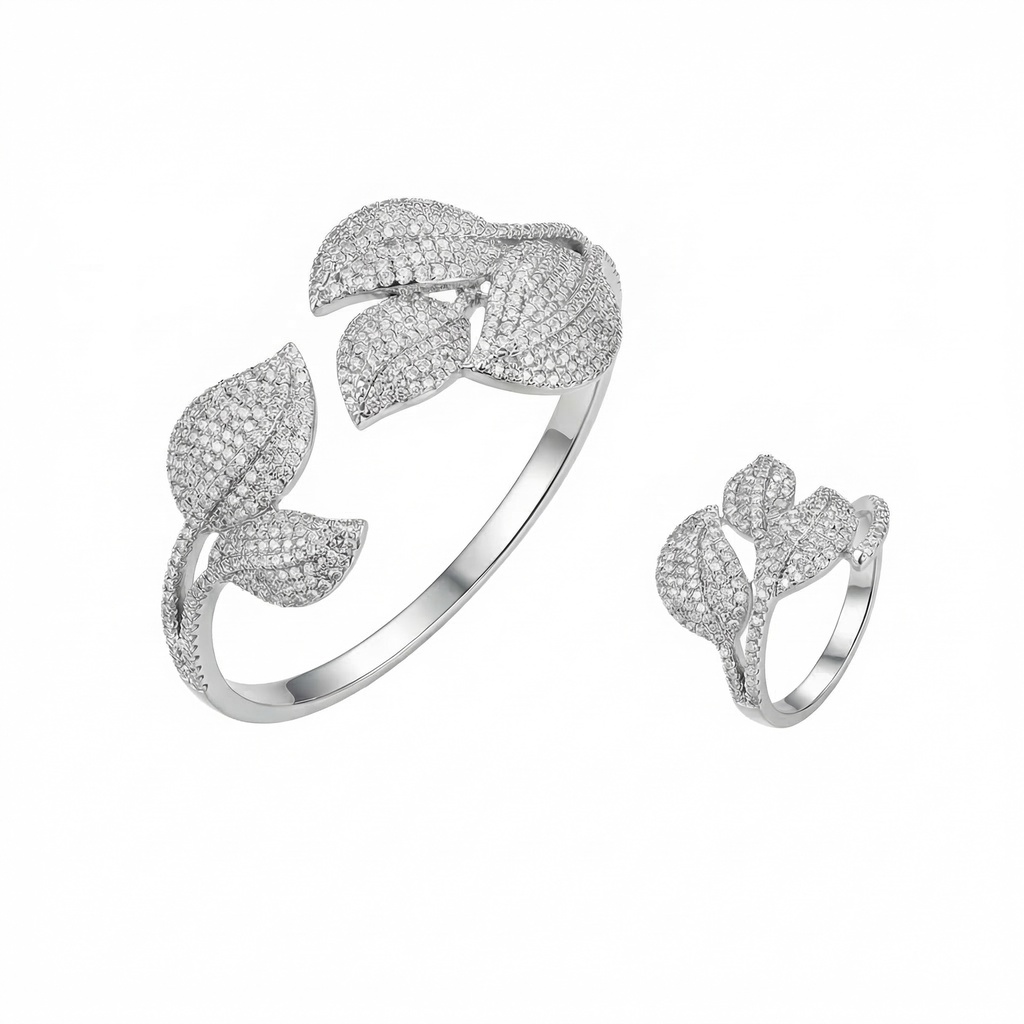 Laurel Leaves Bracelet & Ring Set