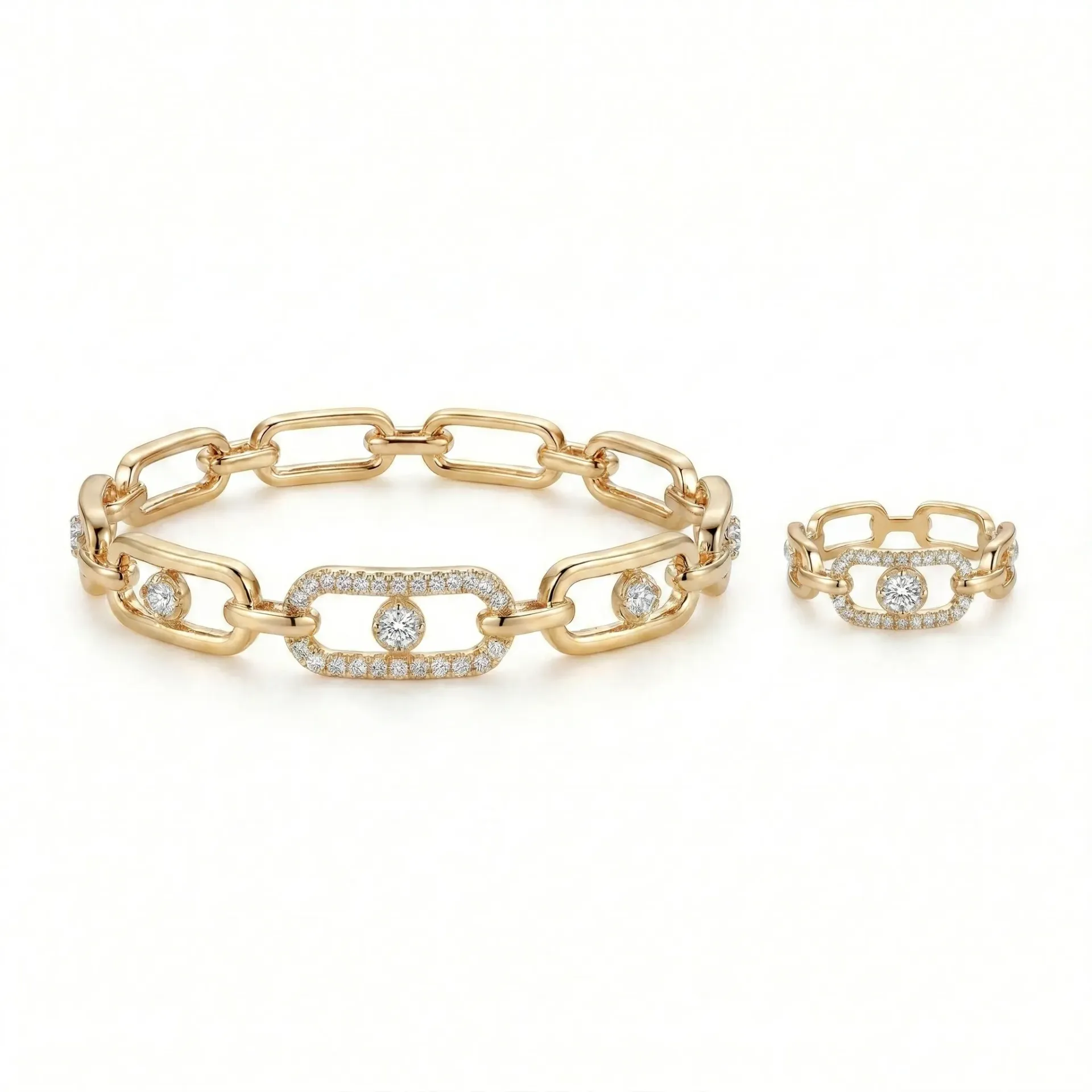 Messika Move Link Bracelet & Ring Set (Gold)