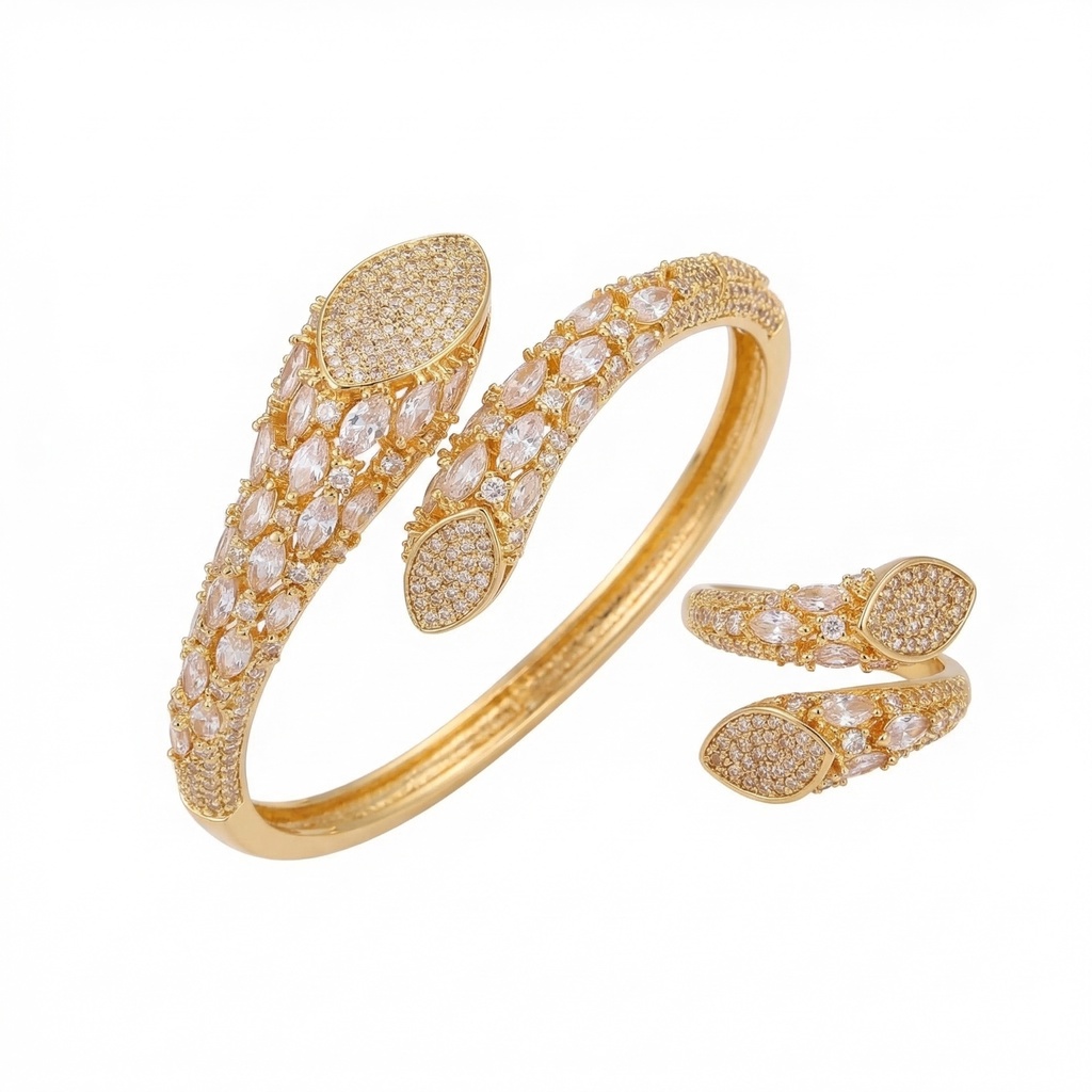 Regal Petal Serpent Bohème Bracelet & Ring Set