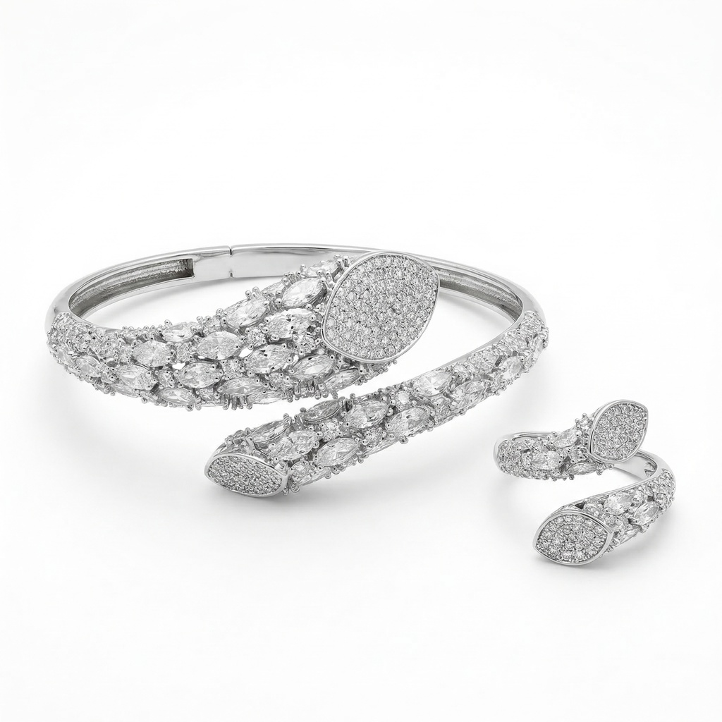 Regal Petal Serpent Bohème Bracelet & Ring Set