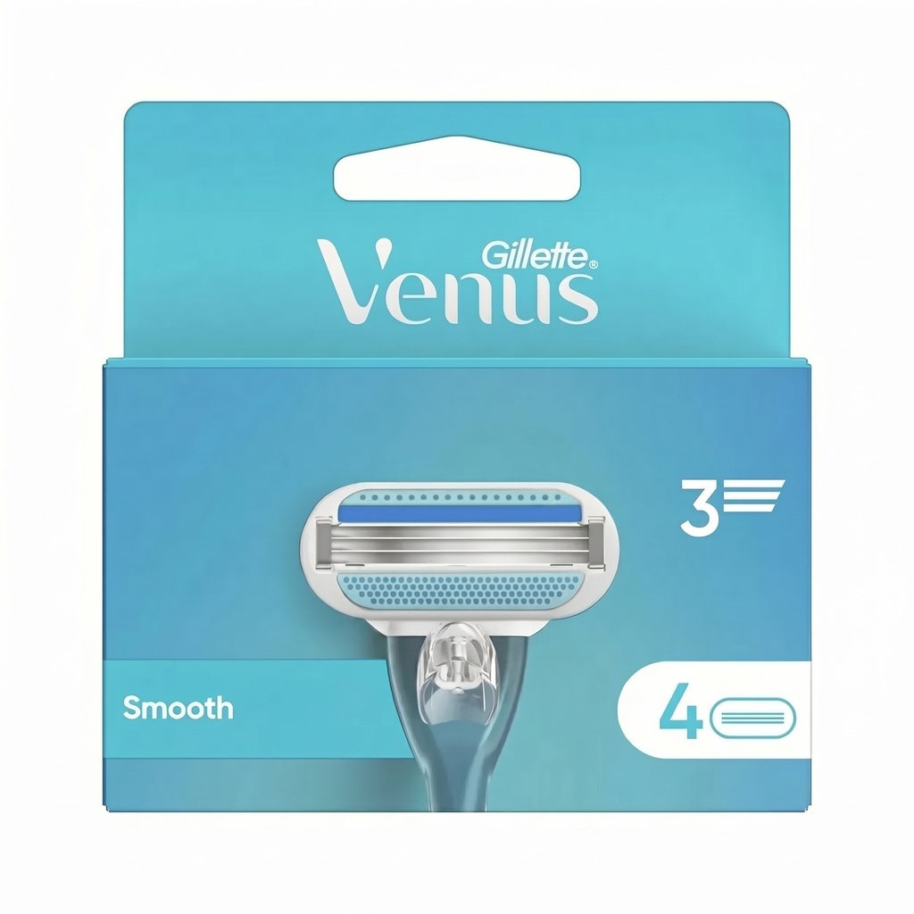 Gillette Venus Smooth Women's Razor Blade Refills -4ct