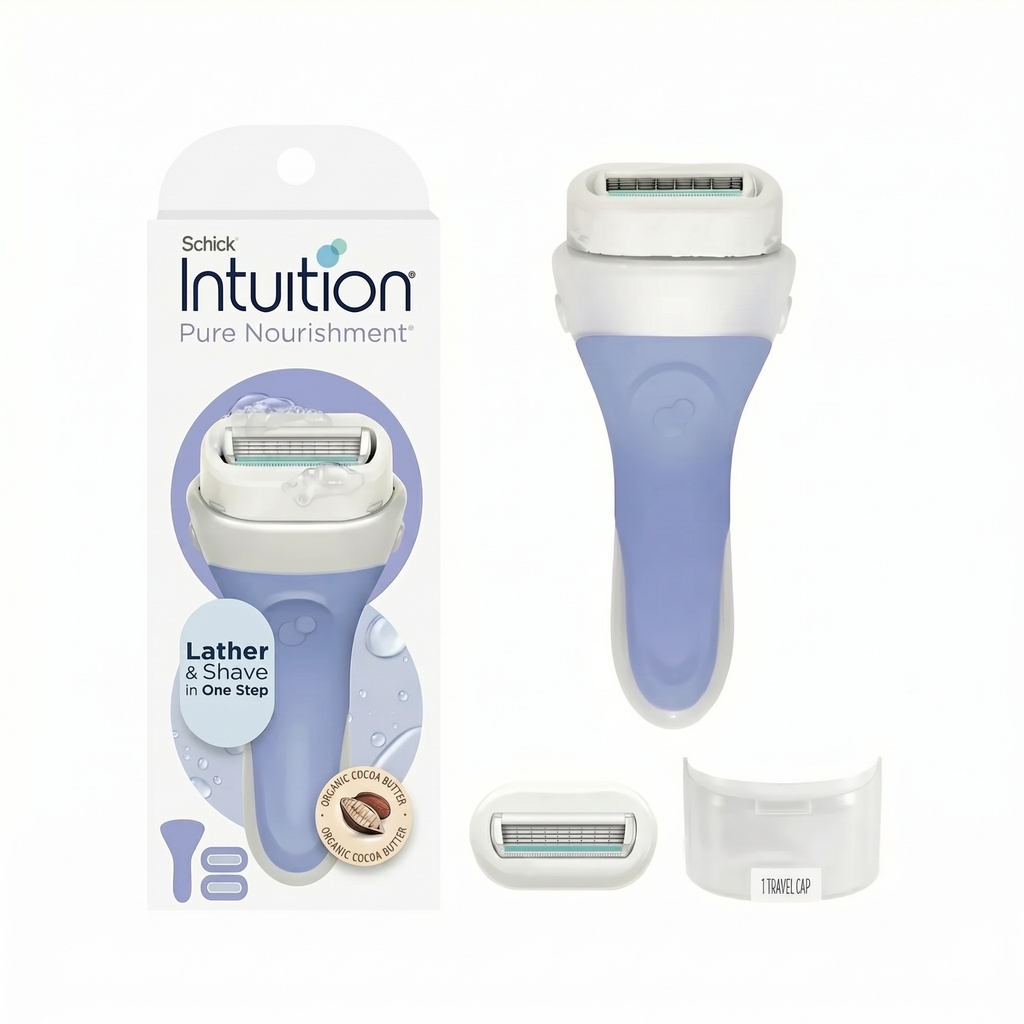 Schick Intuition  Women's Razor - 1 Razor Handle and 2 Refills (Pure Nourishment)