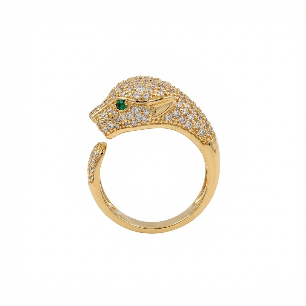 Panthère de Cartier Half-Paved Diamond Ring