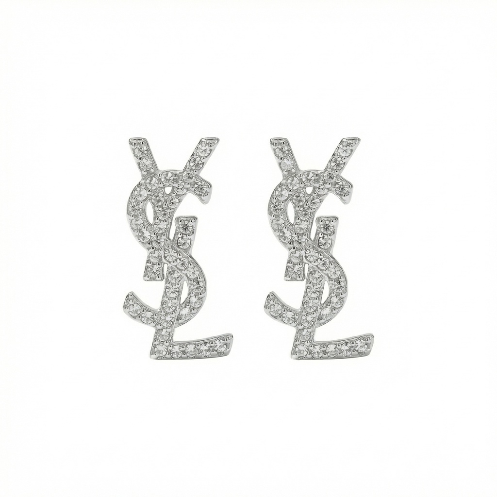 Saint Laurent Opyum Diamond-Encrusted Earrings