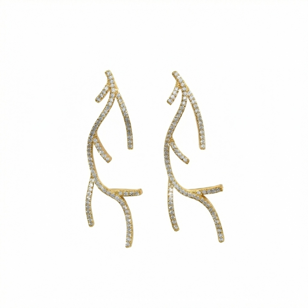 Sparkling Branch Stud Earrings
