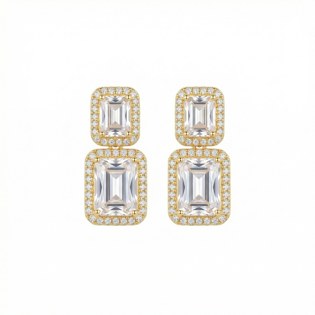Royal Double Emerald-Cut Earrings
