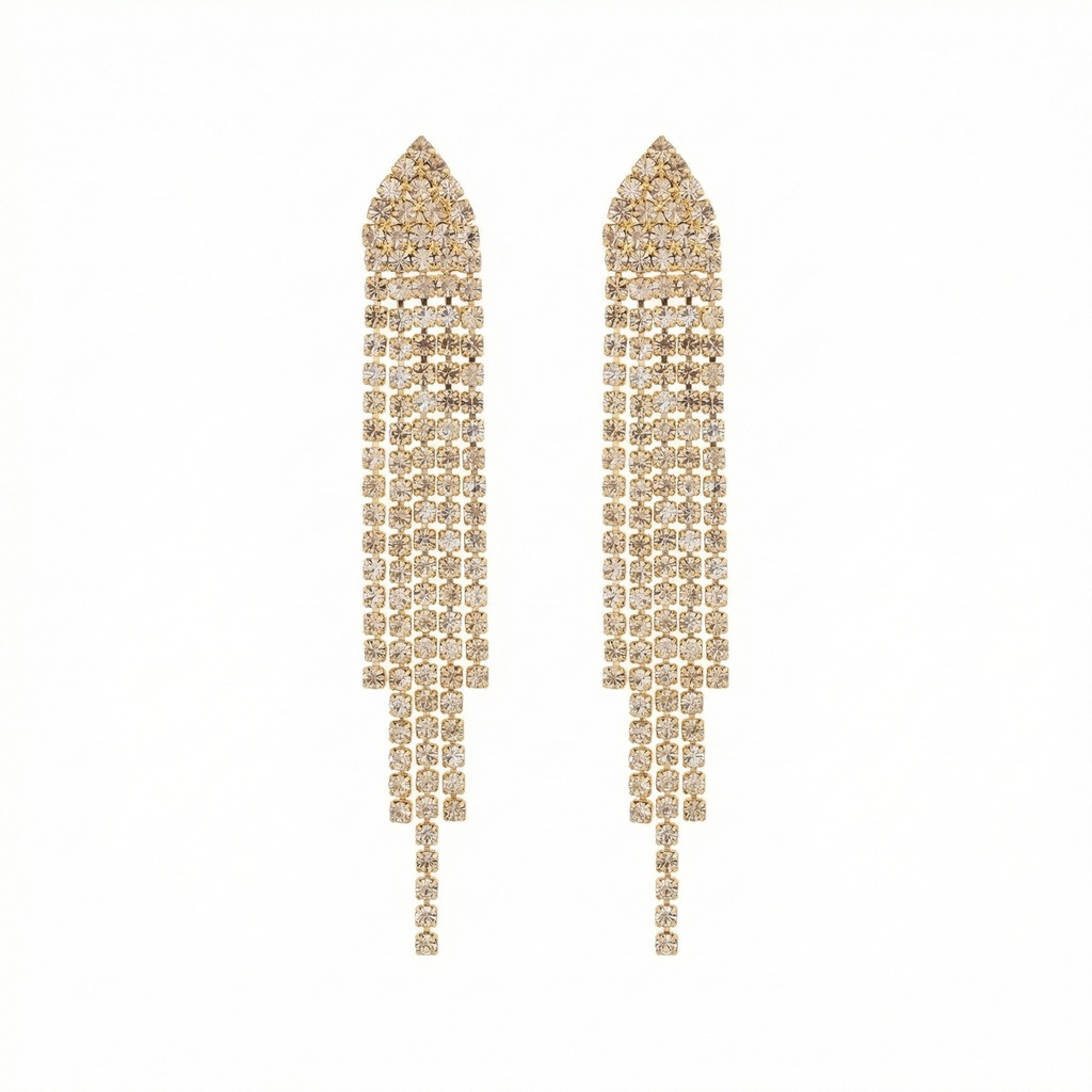 Diamond Waterfall Fringe Earrings
