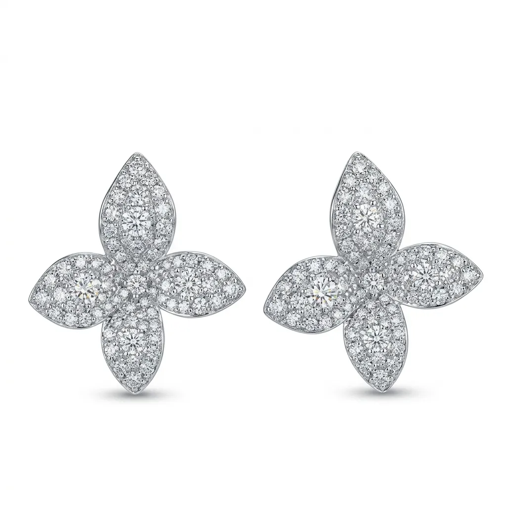 Giardini Flower Diamond Stud Earrings