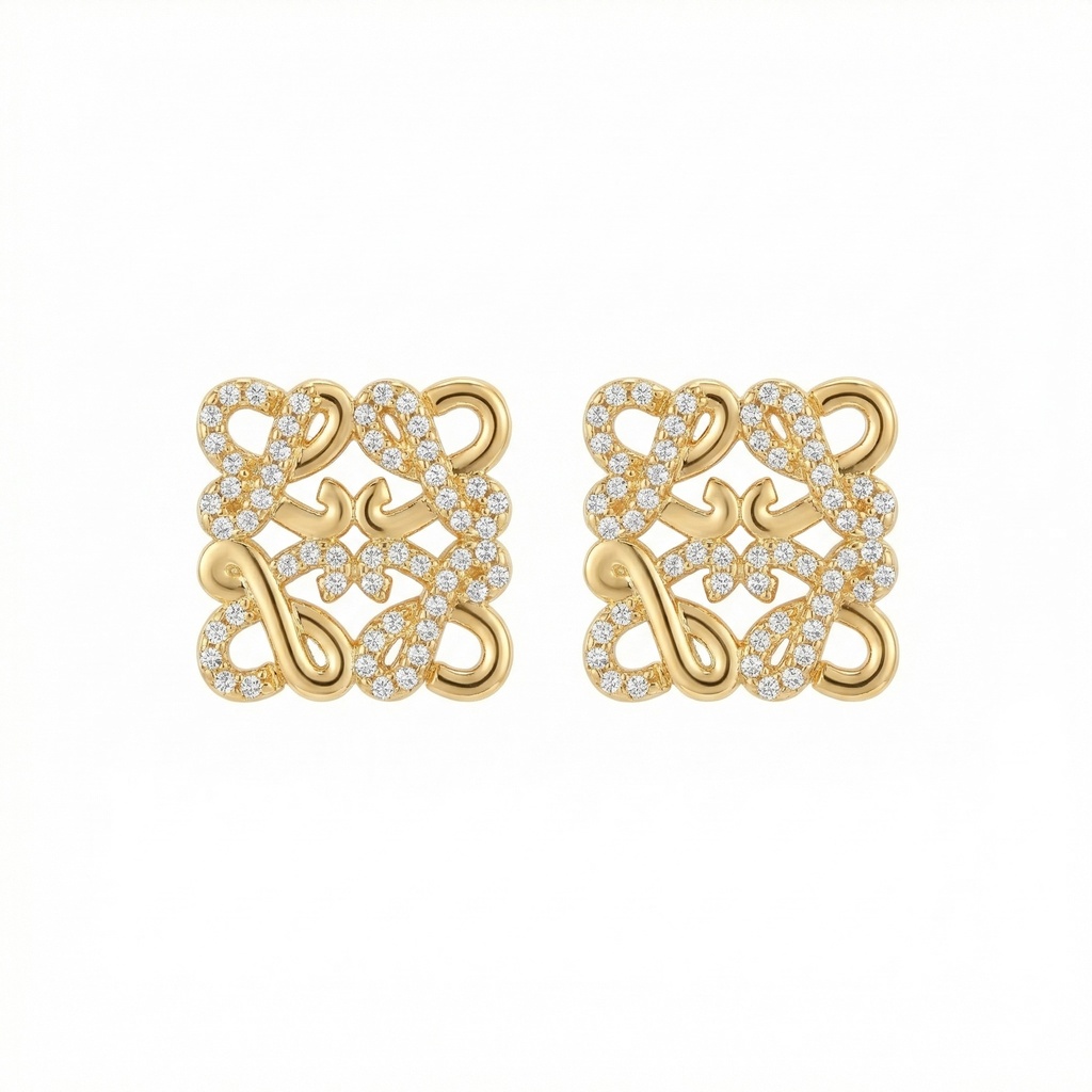 Loewe Style Anagram Stud Earrings