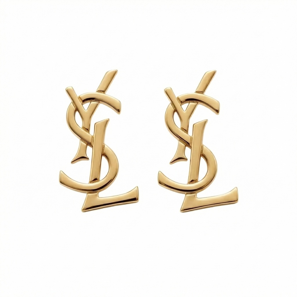 Saint Laurent Opyum YSL Metal Earrings - Gold