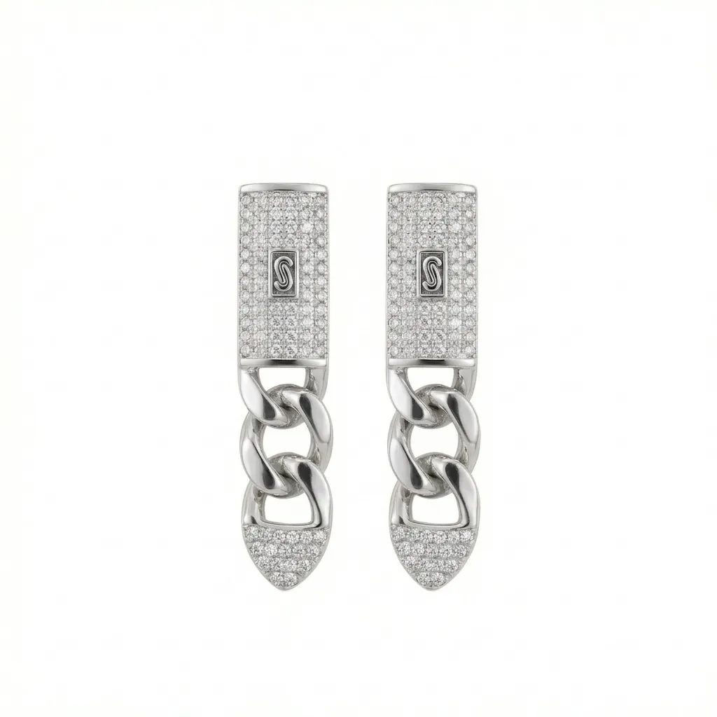 Classic Pavé Lock Earrings