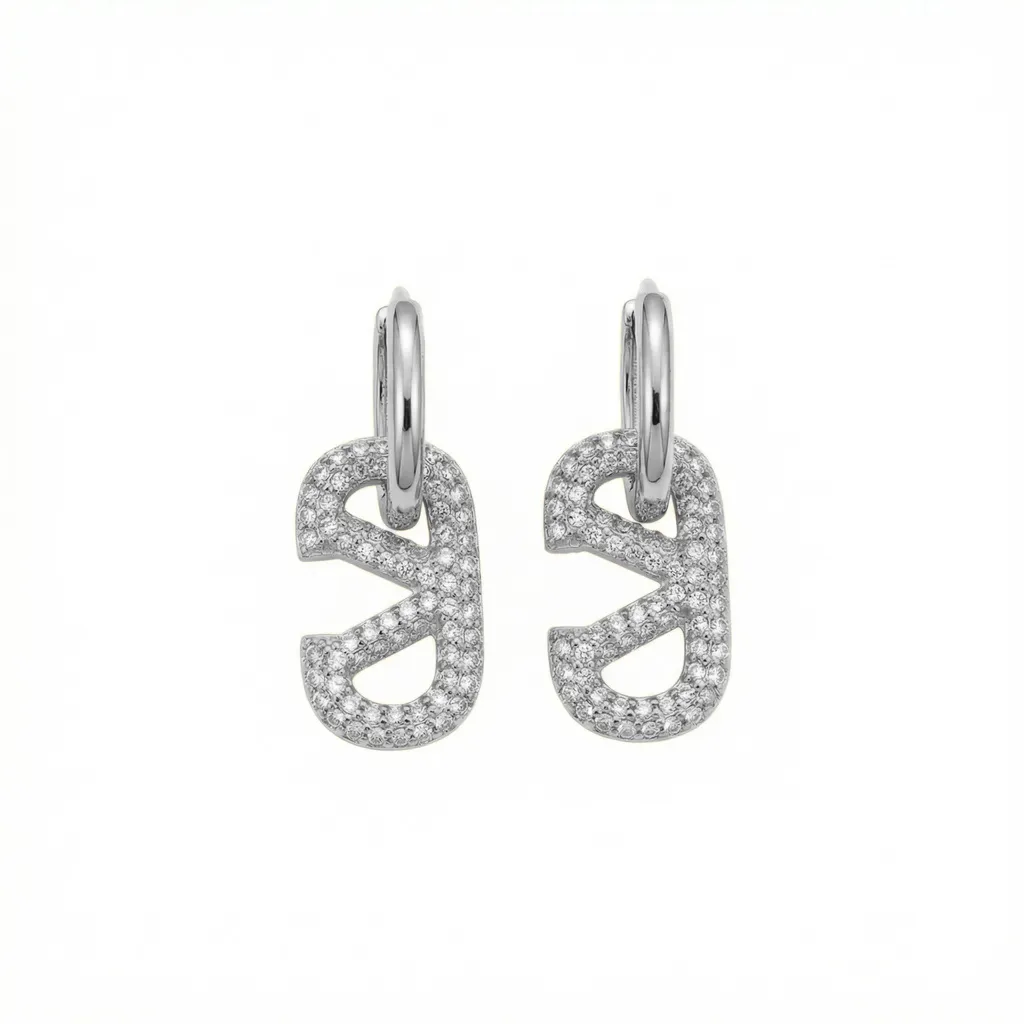 Valentino VLogo Crystal-Pavé Earrings