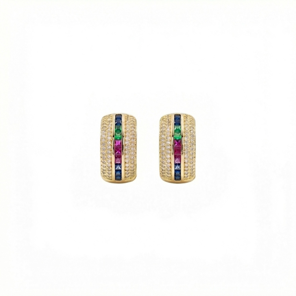 Rainbow Huggie Earrings