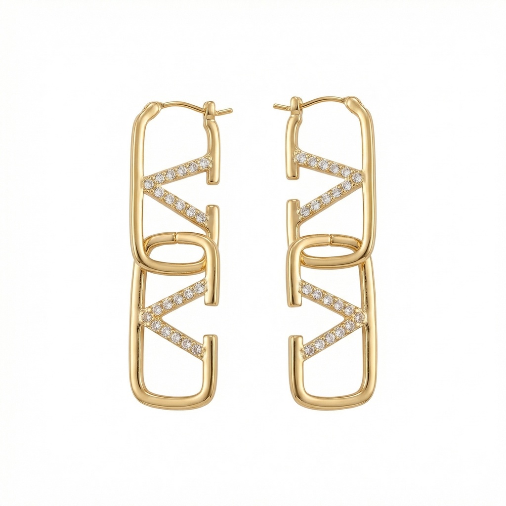 Valentino VLogo Crystal Drop Earrings