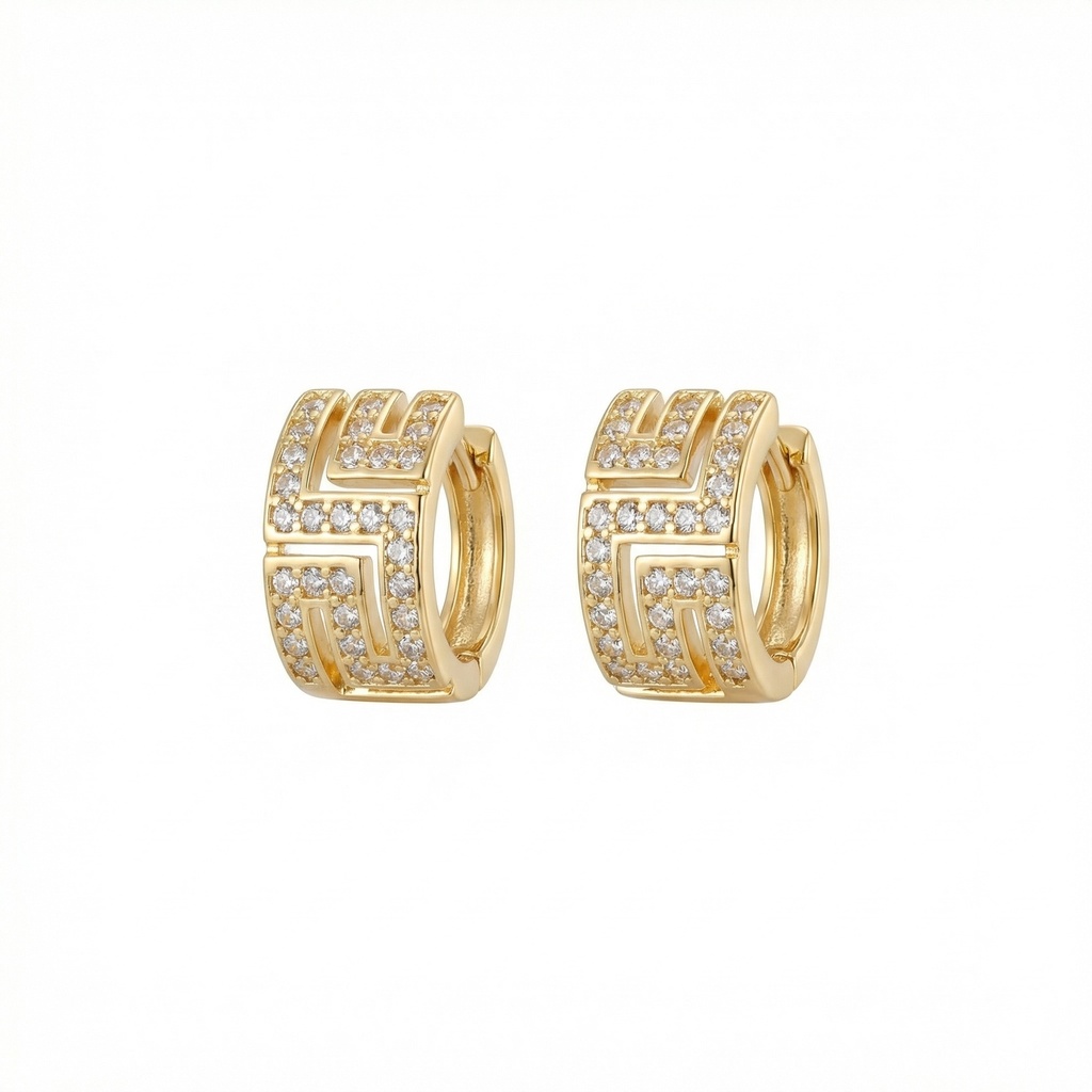 Golden Eternal Maze Earrings