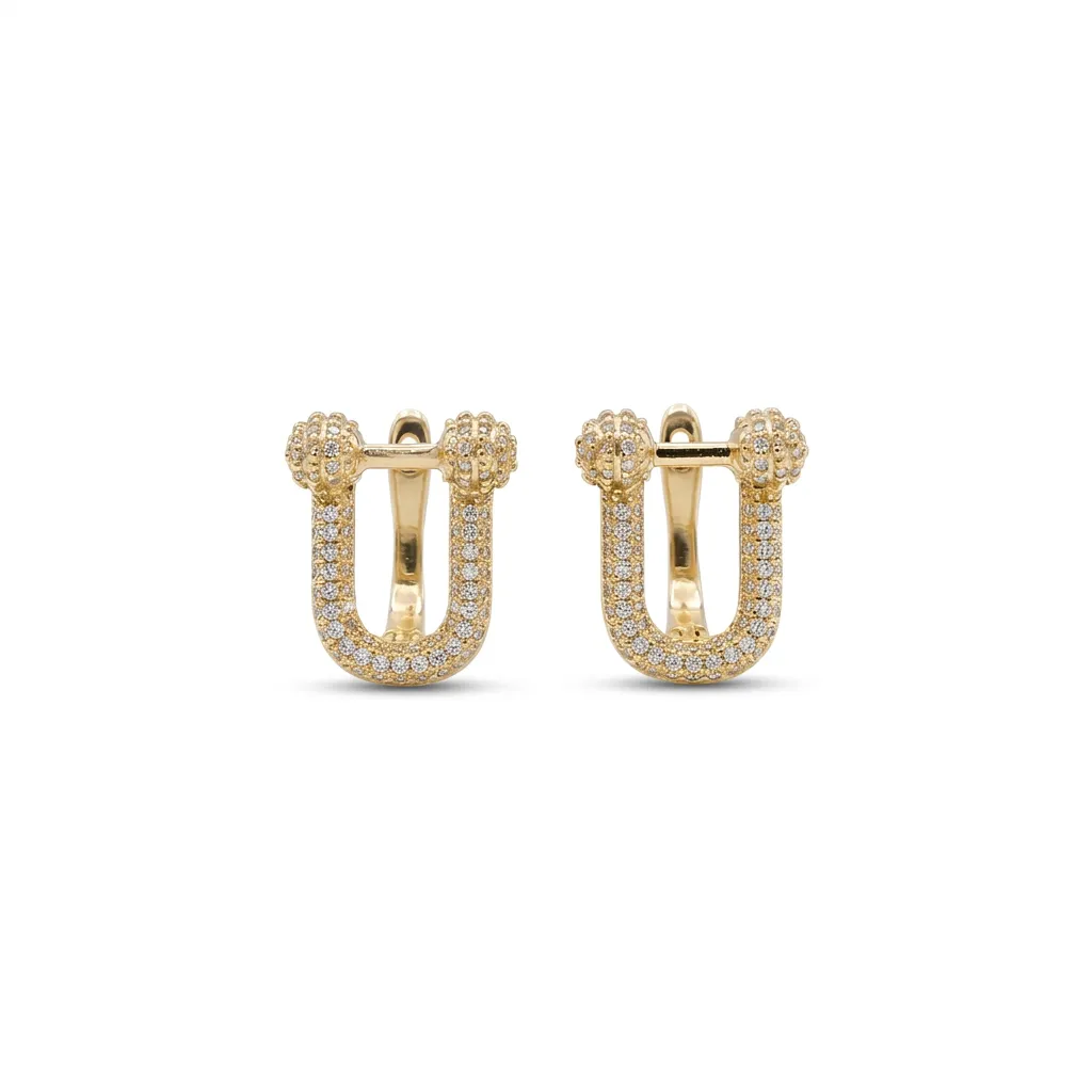 Hardware U-Link Pavé Center Earrings