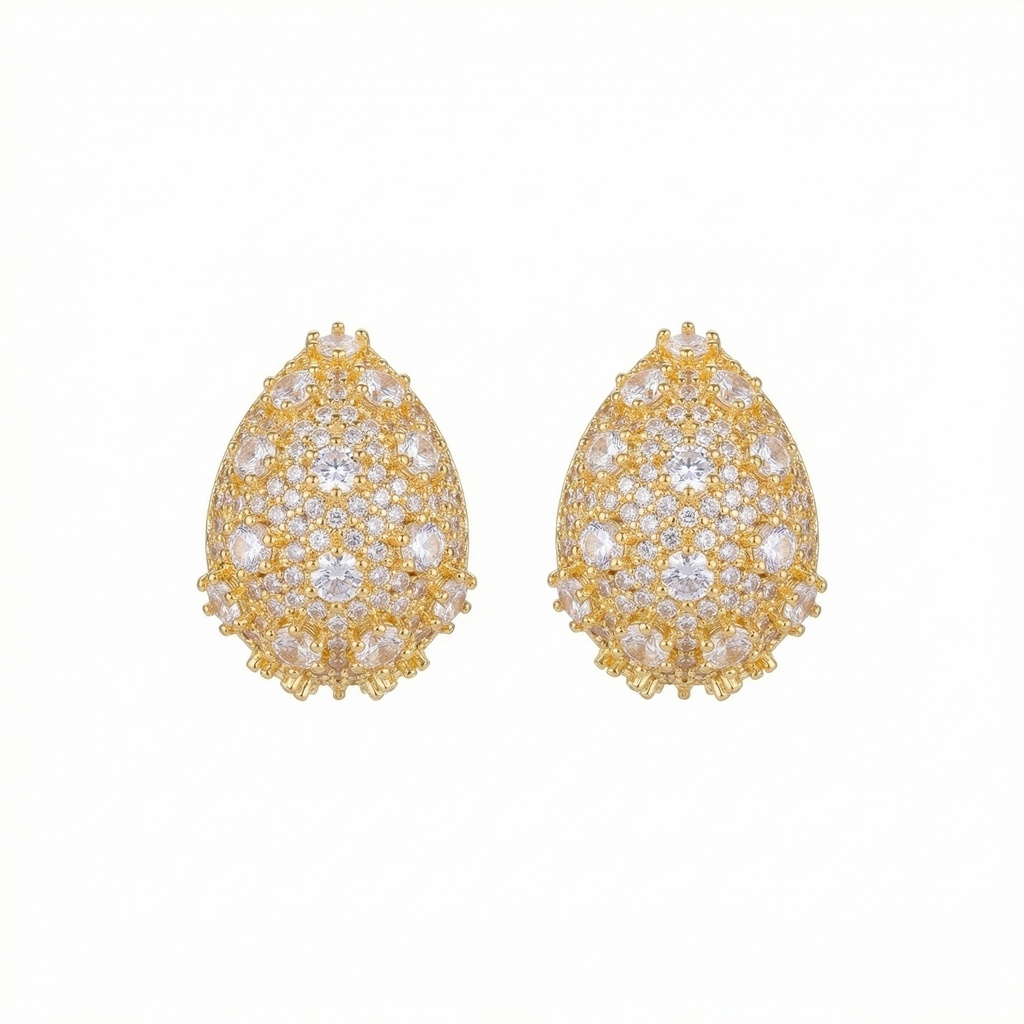 Sparkling Dewdrop Stud Earrings