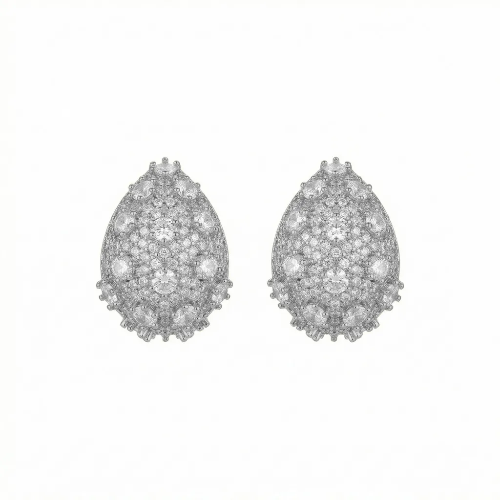 Sparkling Dewdrop Stud Earrings