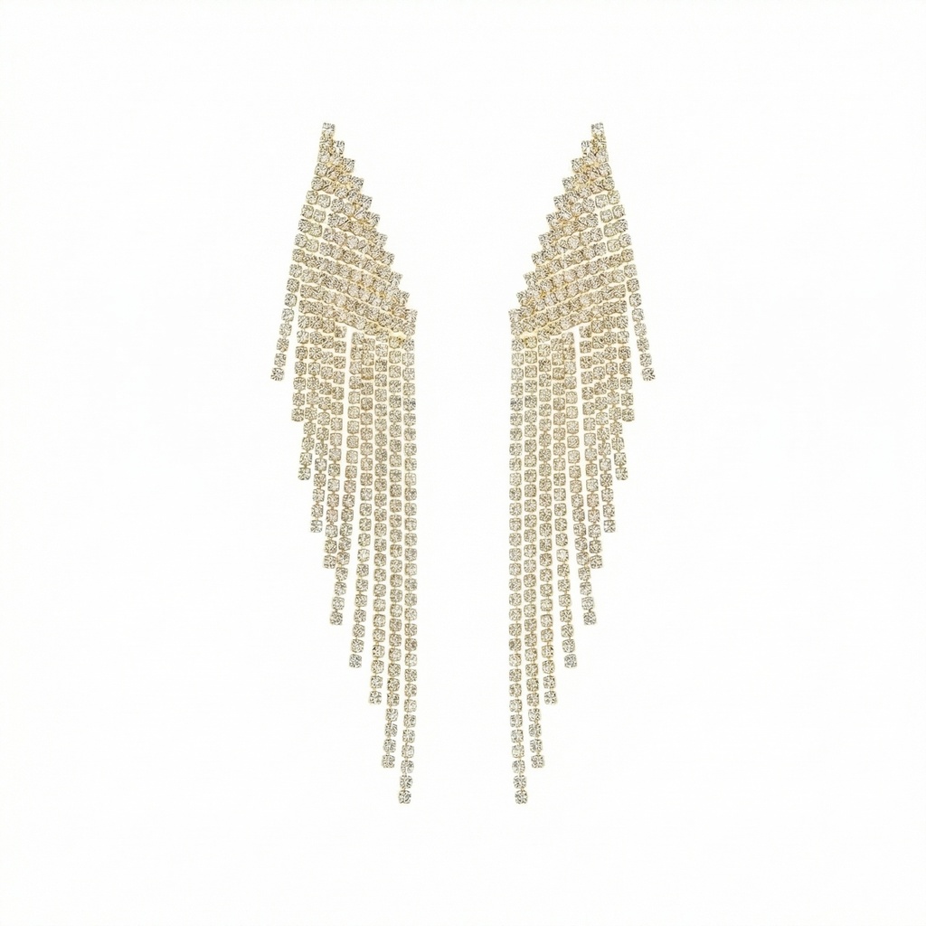 Long Waterfall Sparkle Earrings