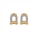 Horseshoe Rhinestone Stud Earrings