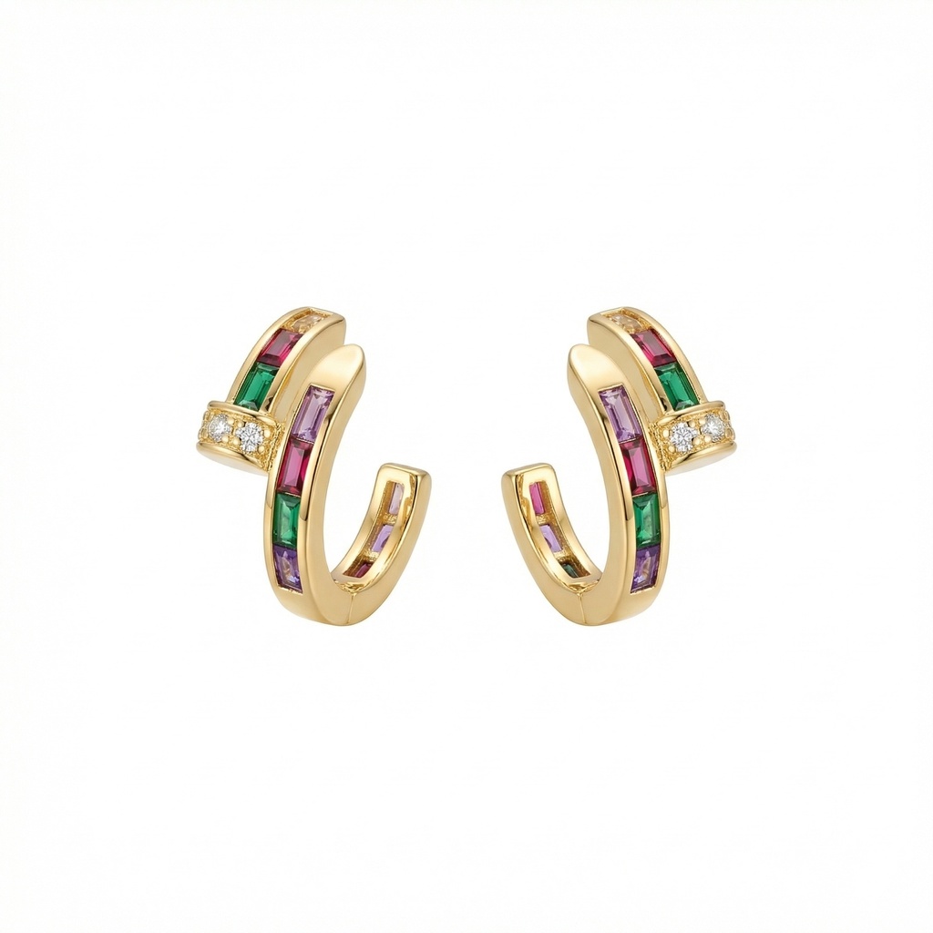 Rainbow Nail Wrap Earrings