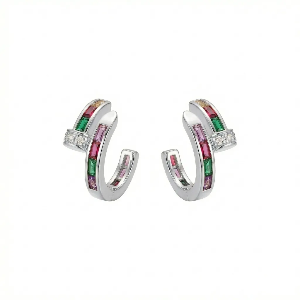Rainbow Nail Wrap Earrings