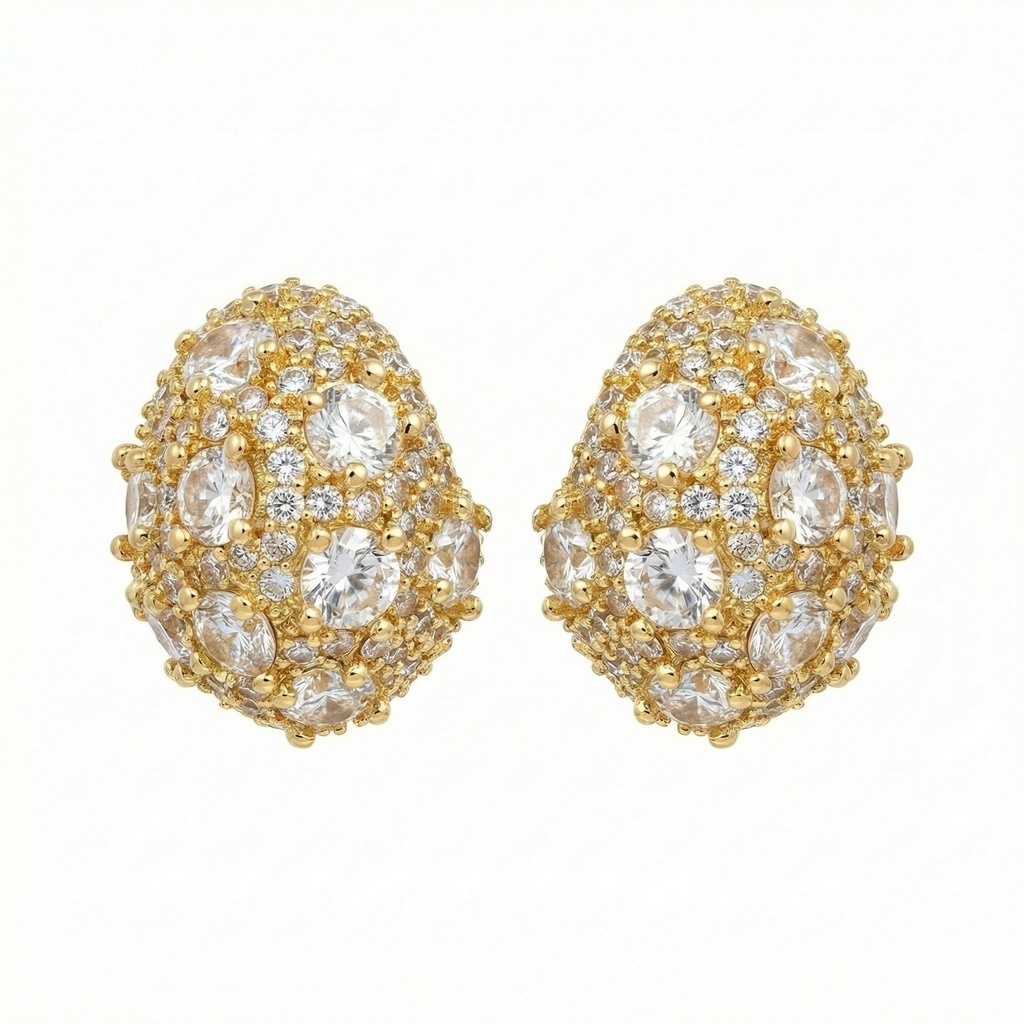 Intricate Diamond Lattice Egg Earrings