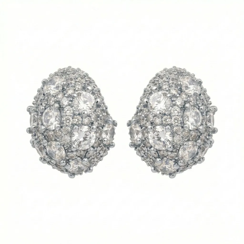 Intricate Diamond Lattice Egg Earrings