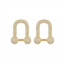 Modern U-Link Pavé Earrings