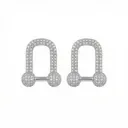 Modern U-Link Pavé Earrings