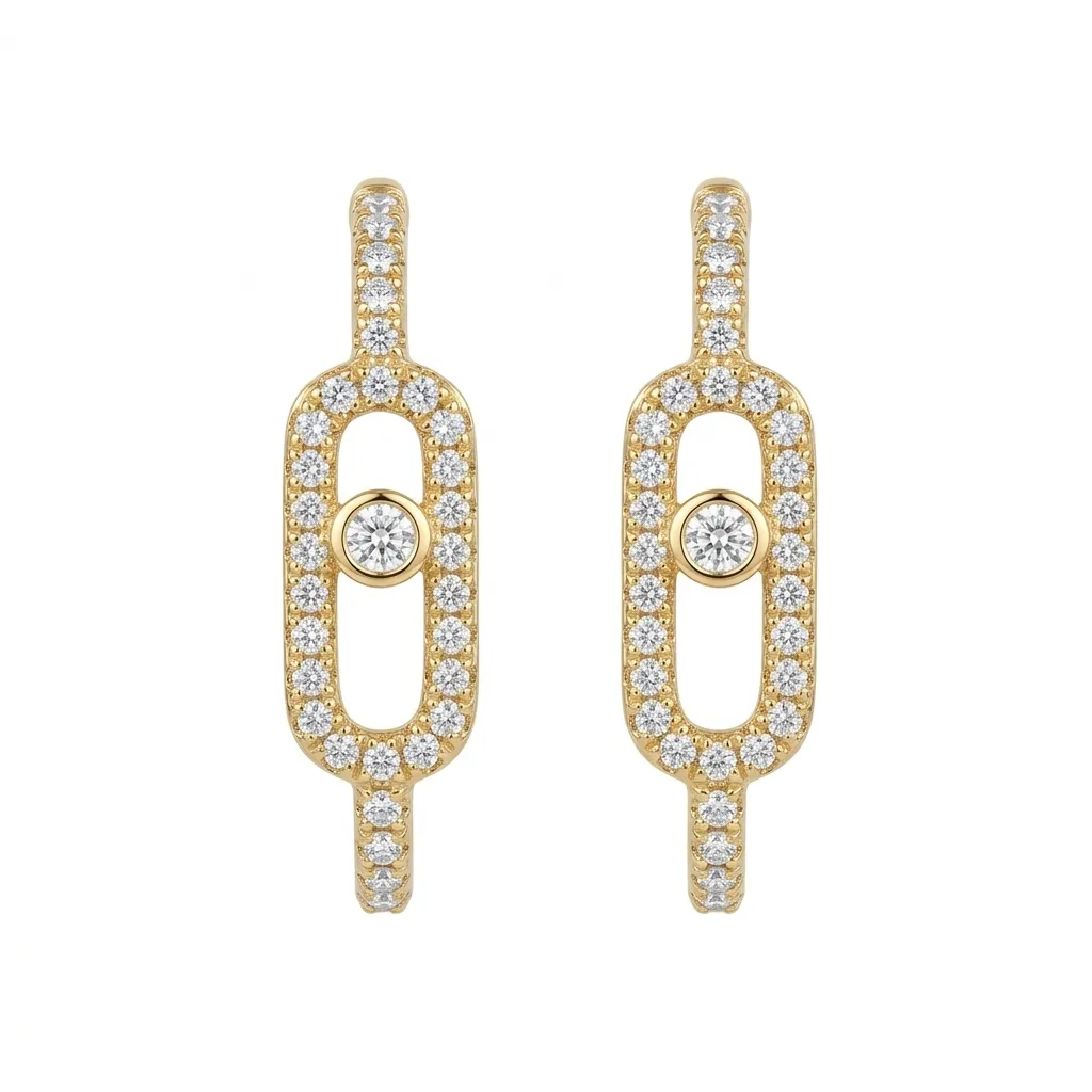 So Move XL Pavé Diamond Drop Earrings